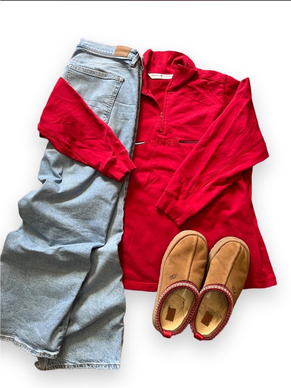 Tommy Hilfiger Women’s Red Quarter-Zip Sweatshirt